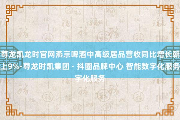尊龙凯龙时官网燕京啤酒中高级居品营收同比增长朝上9%-尊龙时凯集团 · 抖圈品牌中心 智能数字化服务