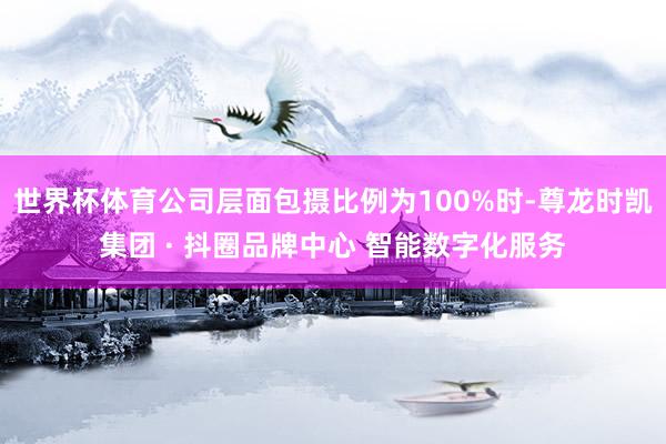 世界杯体育公司层面包摄比例为100%时-尊龙时凯集团 · 抖圈品牌中心 智能数字化服务