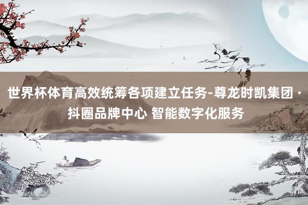 世界杯体育高效统筹各项建立任务-尊龙时凯集团 · 抖圈品牌中心 智能数字化服务